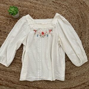 FLORAL LINEN BLOUSE